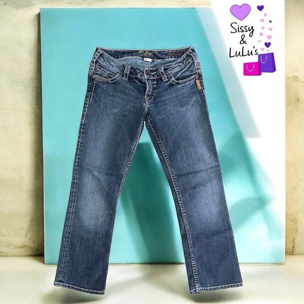 Silver Jeans Santorini Crop Capri Blue Dark Wash Women’s Size 27 - Picture 1 of 9